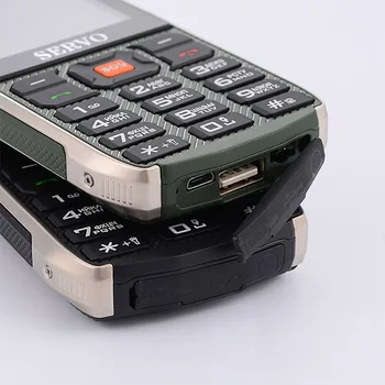 SERVO Mobilajam Tālrunim ir 2,8 collu Quad SIM 4 SIM karti 4 gaidīšanas power bank lādētājs, Lukturītis GPRS 3000mAh Power Bank Tālruni