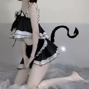 Sexy Anime Cosplay Kaķu Meitene Tērpi Sievietēm Lady Vienotus Trušu Meitene Babydoll Lomu spēļu Drēbes