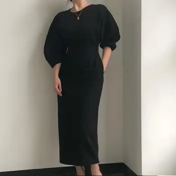 Sexy Cietā Elegantas Dāmas Biroja Kleitu Modes Krāsu Kleita Sievietēm Slim Midi Kleitu Vestidos
