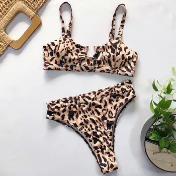 Sexy Leopard Brazīlijas Bikini 2019 Jaunu Mini Mikro Bikini Komplekts Push Up Sandales Biquini High Cut Peldkostīmi Sievietēm Sieviešu Peldkostīms