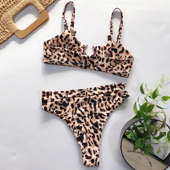Sexy Leopard Brazīlijas Bikini 2019 Jaunu Mini Mikro Bikini Komplekts Push Up Sandales Biquini High Cut Peldkostīmi Sievietēm Sieviešu Peldkostīms