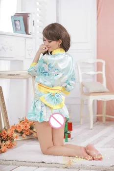 Sexy Lingerie Spēles Formas Tērpu Vietas, Zaļo Kimono, Japāņu Kimono Cosplay Vienotu