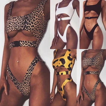 Sexy Monokini Peldkostīms Sievietēm Viens Gabals Ir 2021. Neona Leopard, Čūska, Pārsējs Onepiece Sandales Peldkostīmi Trikini High Cut Peldēšanas Tērps