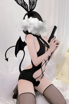 Sexy Sievietes Anime Apakšveļa, Babydoll, Peldkostīmu Uzstādīt Gudrs Lolita Apakšveļa Karikatūra Cosplay erotiska Velns porno Tērpu Meitene, Bunny girl