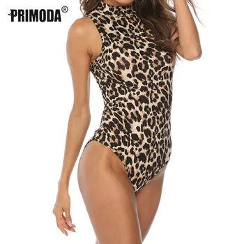 Sexy Sievietes Bodycon Leopard, Čūska, Bodysuits 2020. Gadam Pavasara Iespiesti Kombinezonus Tērpiem Klubs Lady Izdilis Ķermenis Tērpi augstu uzrullētu apkakli PR1252G