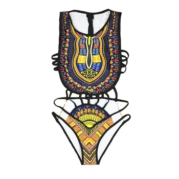 Sexy Trikini Āfrikas Totem Print 