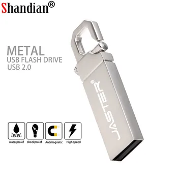 SHANDIAN USB Flash Drive 64GB Metāla Pendrive ātrgaitas USB Stick 4GB 32GB Pen Drive Reālā Ietilpība 16GB USB Flash (Bezmaksas LOGO