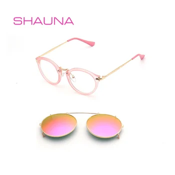 SHAUNA Vintage Sieviešu Kārtas Steampunk Saulesbrilles Vīriešiem Flip Atdalāmi Objektīvs Spogulis, objektīvs/Clear lens Retro Brilles