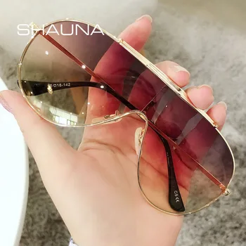 SHAUNA Zīmola Dizaineru Modes Izmēģinājuma Saulesbrilles viengabala Lēca Ieplests Toņos UV400