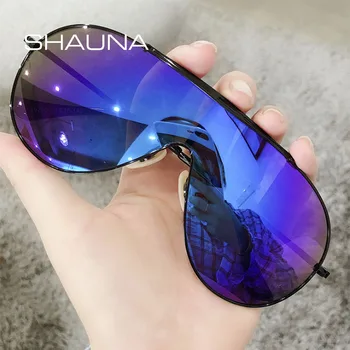 SHAUNA Zīmola Dizaineru Modes Izmēģinājuma Saulesbrilles viengabala Lēca Ieplests Toņos UV400