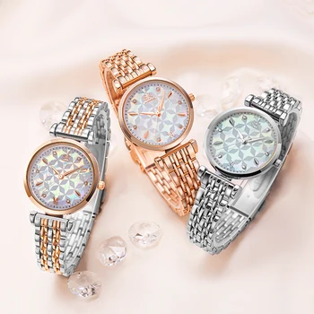 Shengke 2020. gadam nova pulseira de luxo relógios femininos concha 32 mm skalu movimento quartzo japonês 3 atm à prova dwaterproof água