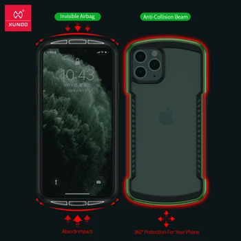 Shookproof Lietā Par iPhone 11 Pro Max Caurspīdīgs drošības Spilvens Spēles Spēlētājs Gadījumā Aizsardzības Gadījumā, Metāla Objektīva Filmu Ekrāna Aizsargs Xundd
