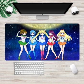SIANCS Lielu XL 60x30cm Sailor Moon peles paliktnis Anime Seksīga Meitene Gaming Mouse pad Slēdzenes Malas Non-Skid Tastatūras Klēpjdatoru Galda Paklājiņš