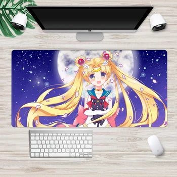 SIANCS Lielu XL 60x30cm Sailor Moon peles paliktnis Anime Seksīga Meitene Gaming Mouse pad Slēdzenes Malas Non-Skid Tastatūras Klēpjdatoru Galda Paklājiņš