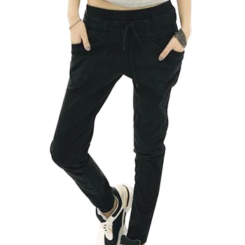 Sieviete bikses tīrtoņa Krāsu Aukliņu, Elastīgas Vidukļa Slim Pencil Bikses Bikses Visu maču Kokvilnas/ Spandex Sieviešu Bikses joggers