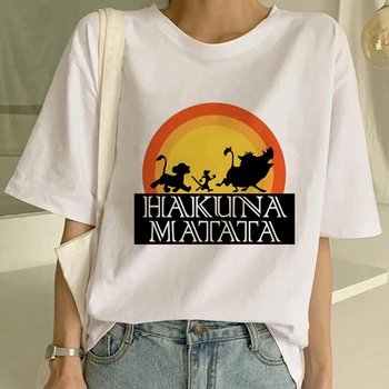 Sieviete Drēbes HAKUNA MATATA Print T-krekls Atpūtas Top Tshirt Dāmas Modes Alfabētu Grafikas Sieviešu T Krekls Sievietēm ar Īsām Piedurknēm