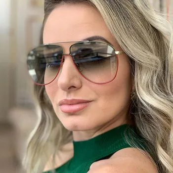 Sievietes Luksusa Laukumā Saulesbrilles Lielgabarīta Zaļš Sarkans Oriģinālais Zīmolu Dizains, Saules Brilles Sieviešu Modes Stila Toņu Brilles UV400