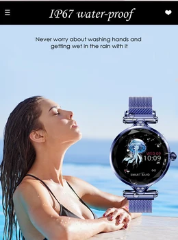 Sievietes Smart Skatīties reloj inteligente Sirds ritma Monitors Fitnesa Tracker Dāma Smart joslā Bluetooth Ūdensizturīgs Smart Aproce