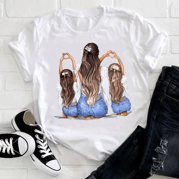 Sievietēm ar Īsām Piedurknēm Meitene Meita Gudrs 90s Mamma Mamma Mamma Modes Apģērbu Dāmas Grafiskais Izdrukāt Tee Top Tshirt Sieviešu T-krekls