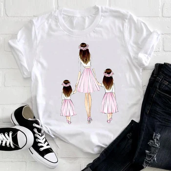 Sievietēm ar Īsām Piedurknēm Meitene Meita Gudrs 90s Mamma Mamma Mamma Modes Apģērbu Dāmas Grafiskais Izdrukāt Tee Top Tshirt Sieviešu T-krekls