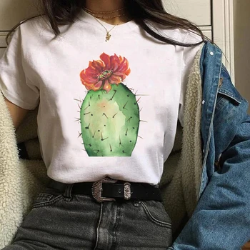 Sievietēm Lady Tees Drukāt Grafiskā Karikatūra Augu Ziedu Kaktuss Apģērbu, Apģērbi Topi Apģērbi, Sieviešu T Krekls, Sieviešu T-Krekls