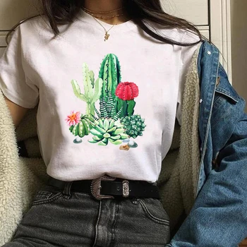 Sievietēm Lady Tees Drukāt Grafiskā Karikatūra Augu Ziedu Kaktuss Apģērbu, Apģērbi Topi Apģērbi, Sieviešu T Krekls, Sieviešu T-Krekls