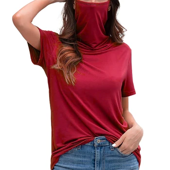 Sieviešu Daudzfunkcionāls T-krekls ar Īsām Piedurknēm Anti UV Putekļu Pierādījums Sejas Segtu O-veida Kakla Īsām Piedurknēm Augsta Vidukļa Slim Īsās Sporta