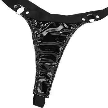 Sieviešu Karstā Mikro Bikini Apakšveļas Komplekts Wetlook Ādas Lateksa Krūšturis Top+Mini T Atpakaļ, G-string Biksītes Apakšveļa Klubs, Eksotisko Dancewear