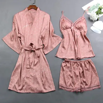 Sieviešu Kimono Drēbes Kleita Satīna Miega Masta Dāma 2020 
