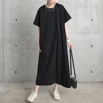 Sieviešu Kleita Zaudēt Gadījuma Sieviešu Vasaras Japānas Stila Kroku Kleita Sievietēm Sieviešu ONeck Raibs Sieviešu Kleitas
