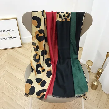 Sieviešu Leopard Dot Raibs Bārkstis Viskoze Lakatu, Šalli Spānija Luksusa Zīmolu Printe Pashminas Snood Bufandas Musulmaņu Sjaal 180*100 cm