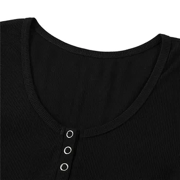 Sieviešu Modes vienkrāsainu garām Piedurknēm T-krekls Dāmas Gadījuma Rudens Top Iepirkšanās Ikdienas Valkāšanai