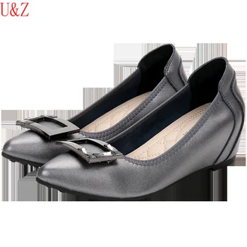 Sieviešu Oficiālu kurpes Melnas ādas mazo ķīlis kurpes luksusa sprādzes, sievietēm, maziem papēžiem kurpes birojs sievietēm savu pirmo kurpju pāri