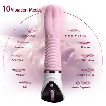 Sieviešu Pieaugušo Seksa Rotaļlietas Masturbator Klitora Stimulators 10 Ātrumu Mēle, Vibrators Stick Mutvārdu G-spot Vibrācijas Big Dildo Seksa rīks