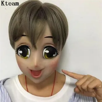 Sieviešu Salda Meitene, Puse Galvas Kigurumi Maska Ar BJD Acis karikatūra Cosplay Japāņu Anime Lomu Lolita Maska Crossdress Lelle