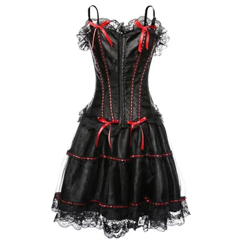 Sieviešu Steampunk Korsešu Kleita Plus Lieluma Gothic Apģērbu Clubwear Cosplay Kostīmu Retro Vintage Burleska Viktorijas Puse Kleitas