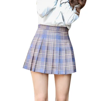 Sieviešu Svārki Ir 2021. Augsta Vidukļa korejiešu Stilā Kroku mini Svārki Meitenēm Harajuku Formas tērpu Dāmas Meiteņu Deju pleds Svārki BSQ201