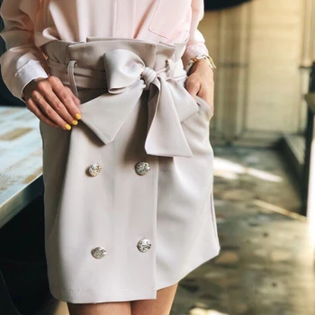 Sieviešu Svārki Tauriņu Mini Svārki Ar Augstu Jostas Sweet Meitenes Vintage Rozā Svārki 2019 Modes Pārsējs Pogu Svārki