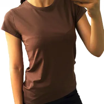 Sieviešu Vasaras O-veida kakla Tīras Krāsas Tops ar Īsām Piedurknēm Zaudēt Top Krekls Tee Camisa Feminina Vasaras Tee Ikdienas Topi