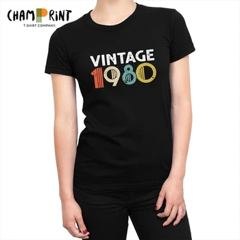 Sieviešu Vintage 1980 40 gadu Jubileju, T-krekli 40 Gadus Veca T Krekla Modes 40 Gadiem, Topi, t-veida, Smieklīgi Sieviešu Apģērba Izdrukāt