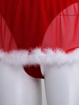 Sieviešu Ziemassvētku Iedomātā Persona Tērpi Apakšveļa Spageti Siksnas Sarkana Samta Kundze Santa Claus Lomu Spēlē Bodysuit Tērpos, Cosplay