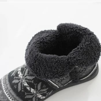 Sieviešu čības ziemas siltas kurpes mājas čības pāris āra black žakarda gumijas zole neslīdoša sieviete čības lielu 41-44