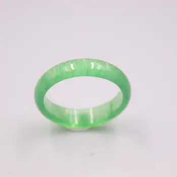Sieviešu Ķīnas Zaļā Jadeite Jade Gredzenu Joslu Nekustamā Patiesu Apkures Jade 5mm Gredzena Izmērs MUMS 7.75 & 9