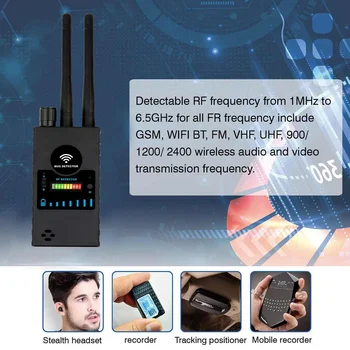 Signālu GPS Tracker RF GSM Ierīces ar Magnētisko Finder Dual Antenu Bezvadu Kameru, Detektoru, GPS, GSM Signālu Finder Biežums Scan