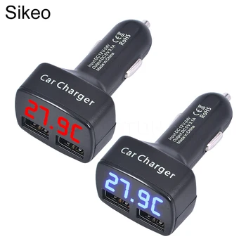 Sikeo 4 1 Dual USB DC 5V 3.1 usb Auto Lādētājs universāls Adapteris Ar Sprieguma temperatūras Ciparu LED Displejs, BMW