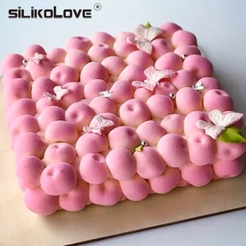 SILIKOLOVE 3D Ķiršu Kūka Pelējuma, Renes Bakeware Nonstick Silikona Veidne Laukumā Burbulis Ķiršu Uzpūtenis Cepšanas Panna Pelējuma DIY Kūka Rīki