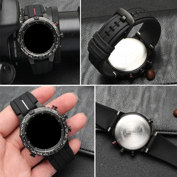 Silikona gumijas watchband par timex Pulksteņu siksniņas T2N720 T2N721 TW2T76300 aproce aproce ūdensizturīgs band Izliekta interfeiss 16mm