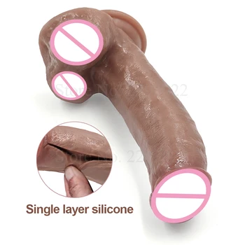 Silikona Reāli Dzimumlocekļa Ādas Sajūta Big Dildo ar piesūcekni Seksa Rotaļlietas, lai Sieviete Reālistiska Strapon Penis, Dildo Erotiska Produktu