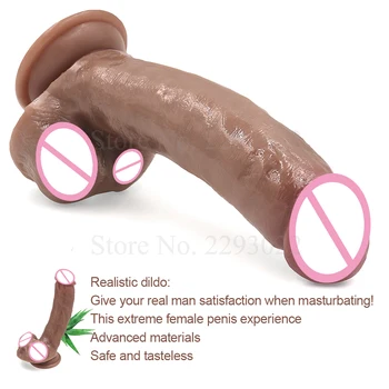 Silikona Reāli Dzimumlocekļa Ādas Sajūta Big Dildo ar piesūcekni Seksa Rotaļlietas, lai Sieviete Reālistiska Strapon Penis, Dildo Erotiska Produktu