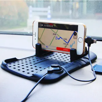 Silikona Telefons Statīva Turētājs ar 2 in 1 USB Magnētisko Lādētāja Kabeli Paneļa Mount Non-Slip Pad Turētājs iPhone Android